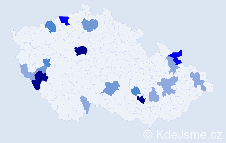 Příjmení: 'Neumayerová', počet výskytů 50 v celé ČR