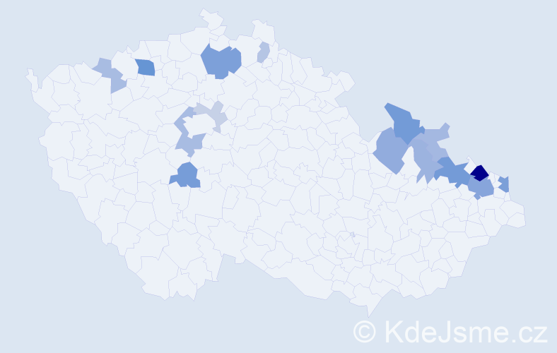 Příjmení: 'Piatková', počet výskytů 39 v celé ČR
