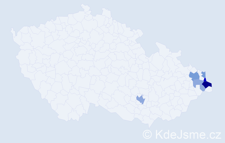 Příjmení: 'Dziadková', počet výskytů 29 v celé ČR