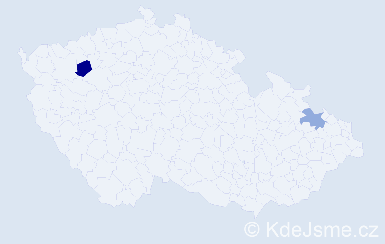 Příjmení: 'Czabke', počet výskytů 4 v celé ČR