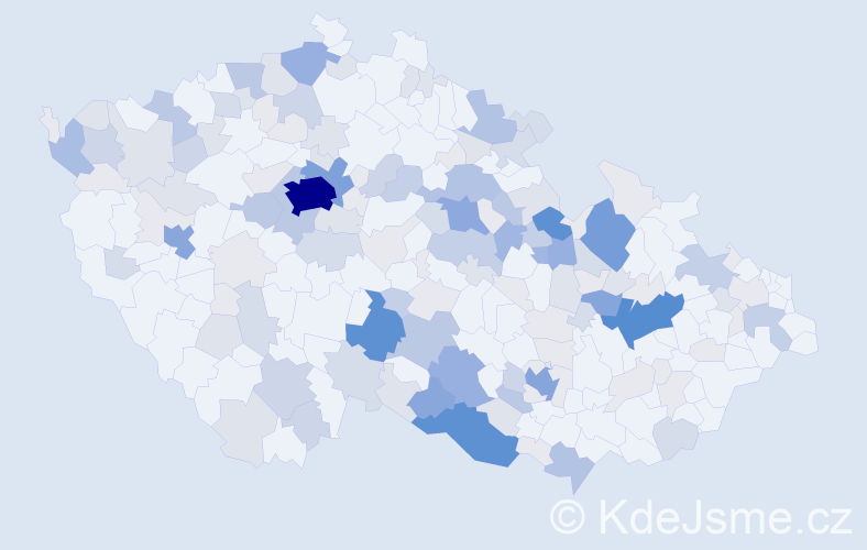 Příjmení: 'Vyhnálek', počet výskytů 528 v celé ČR