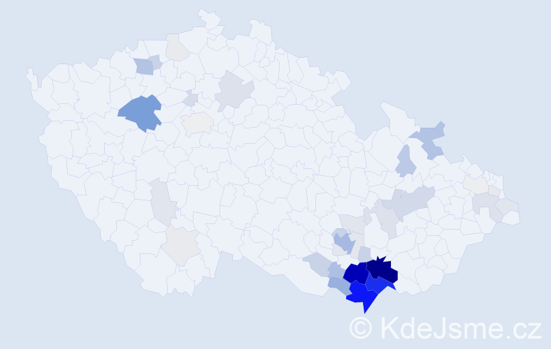 Příjmení: 'Košulič', počet výskytů 164 v celé ČR