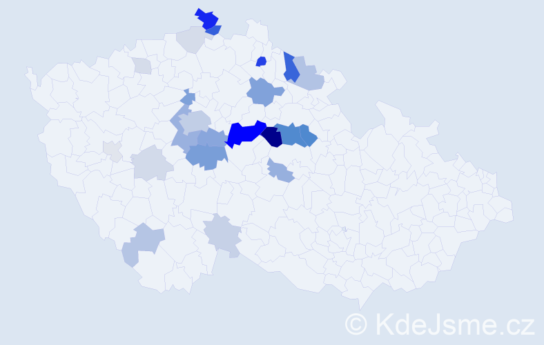 Příjmení: 'Turynová', počet výskytů 89 v celé ČR