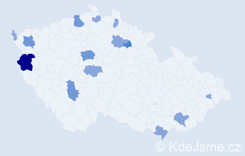 Příjmení: 'Kardos', počet výskytů 38 v celé ČR