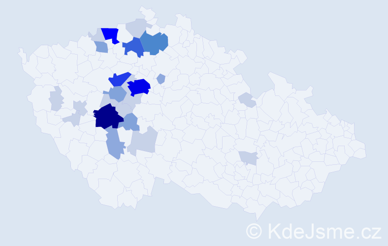 Příjmení: 'Muláčková', počet výskytů 76 v celé ČR