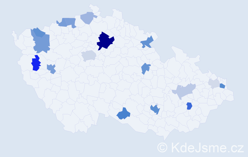 Příjmení: 'Martinez', počet výskytů 40 v celé ČR