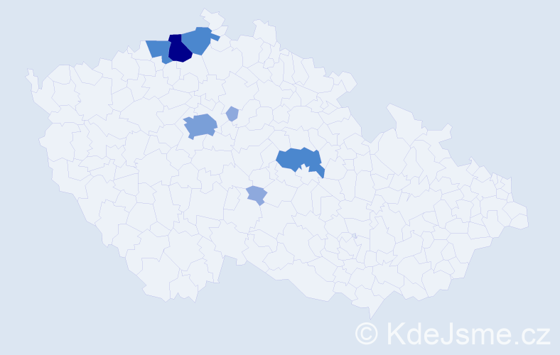 Příjmení: 'Rehn', počet výskytů 20 v celé ČR