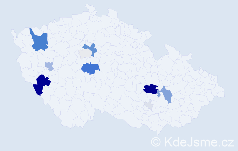 Příjmení: 'Koblerová', počet výskytů 26 v celé ČR