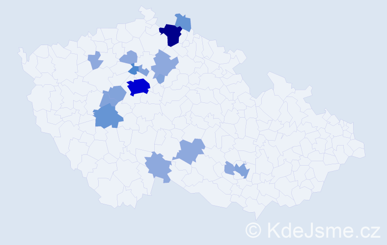 Příjmení: 'Dörfl', počet výskytů 41 v celé ČR
