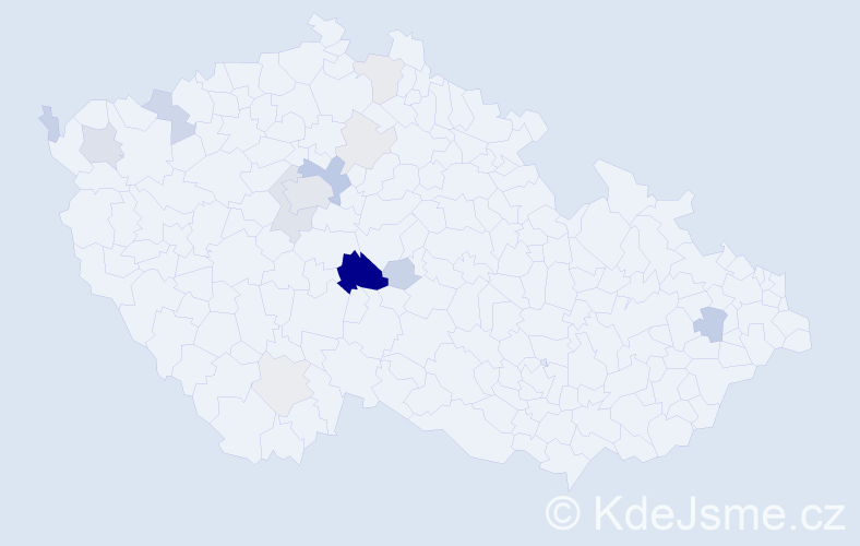 Příjmení: 'Vodolán', počet výskytů 47 v celé ČR