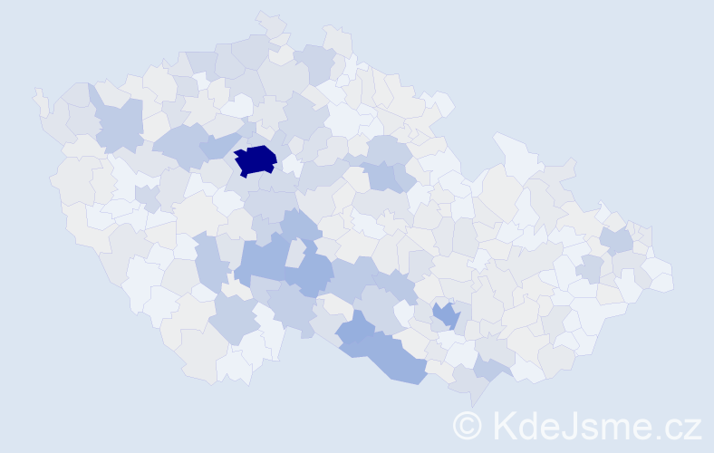 Příjmení: 'Slabá', počet výskytů 1486 v celé ČR