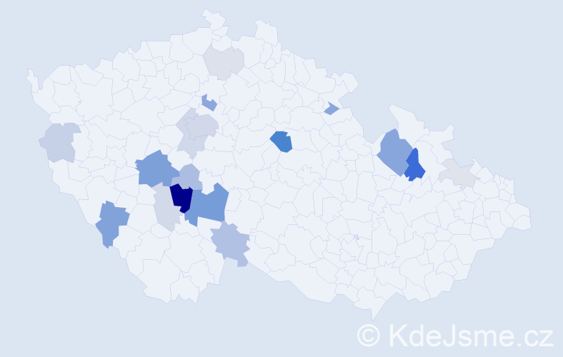 Příjmení: 'Tatoušek', počet výskytů 60 v celé ČR