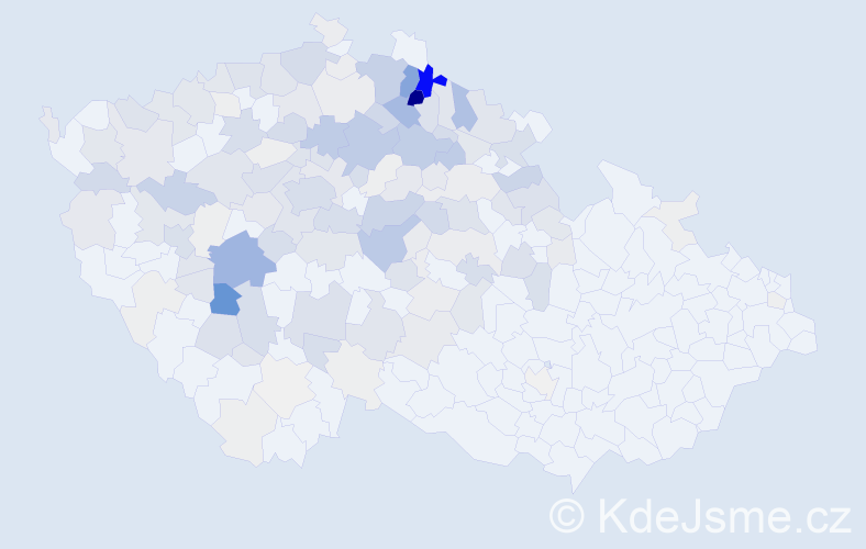 Příjmení: 'Šourek', počet výskytů 659 v celé ČR