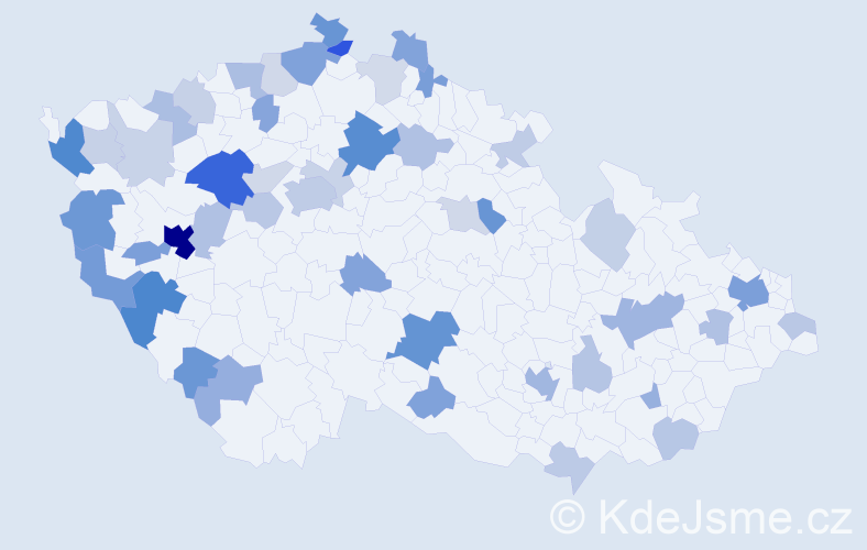 Příjmení: 'Dau', počet výskytů 115 v celé ČR