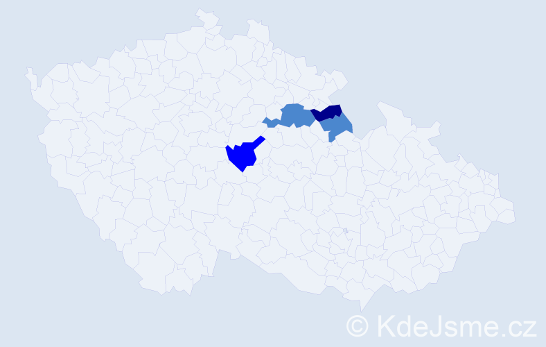 Příjmení: 'Plegerová', počet výskytů 7 v celé ČR