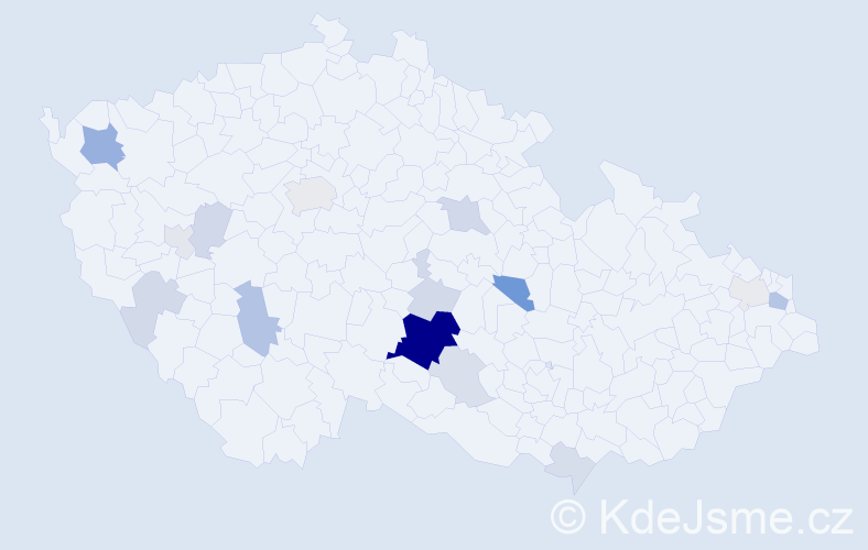 Příjmení: 'Tišlová', počet výskytů 49 v celé ČR