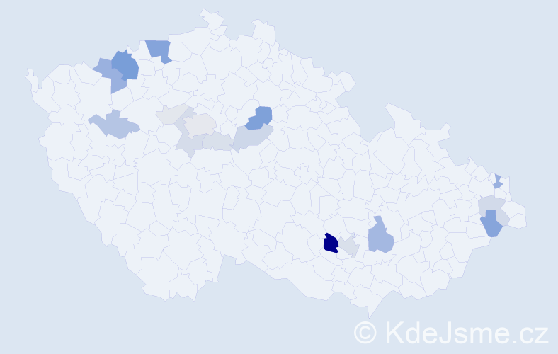 Příjmení: 'Limbergová', počet výskytů 58 v celé ČR