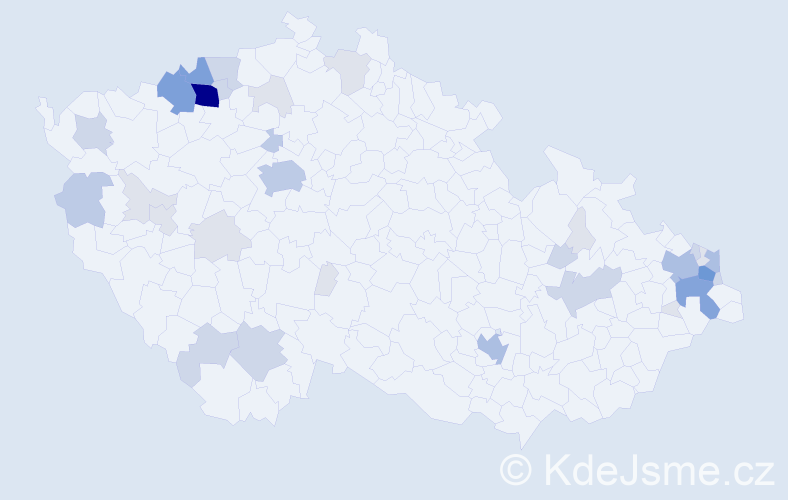 Příjmení: 'Tonka', počet výskytů 110 v celé ČR