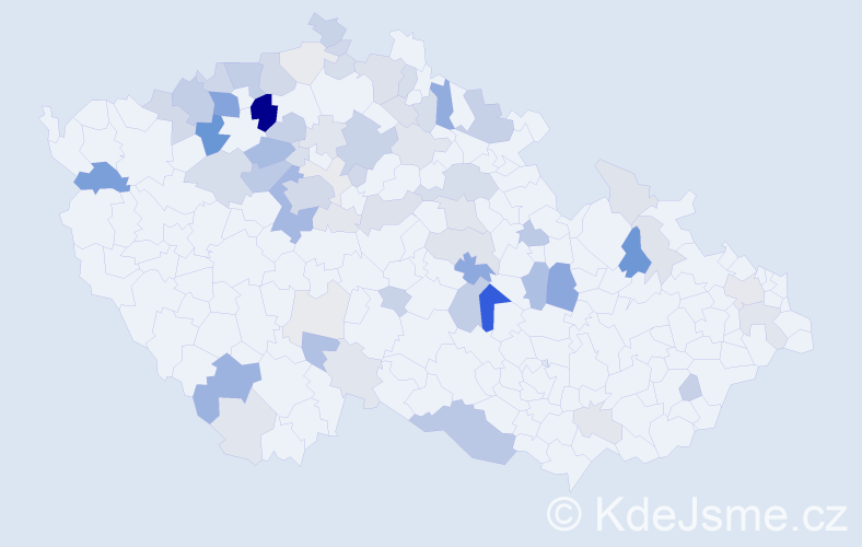 Příjmení: 'Henych', počet výskytů 208 v celé ČR