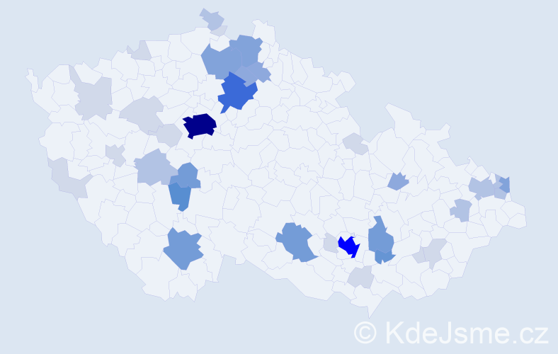 Příjmení: 'Mendlíková', počet výskytů 115 v celé ČR