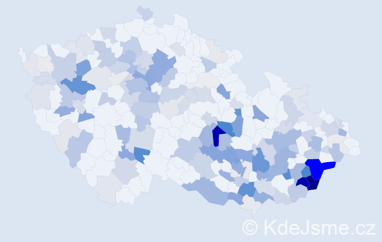 Příjmení: 'Kulíšková', počet výskytů 554 v celé ČR