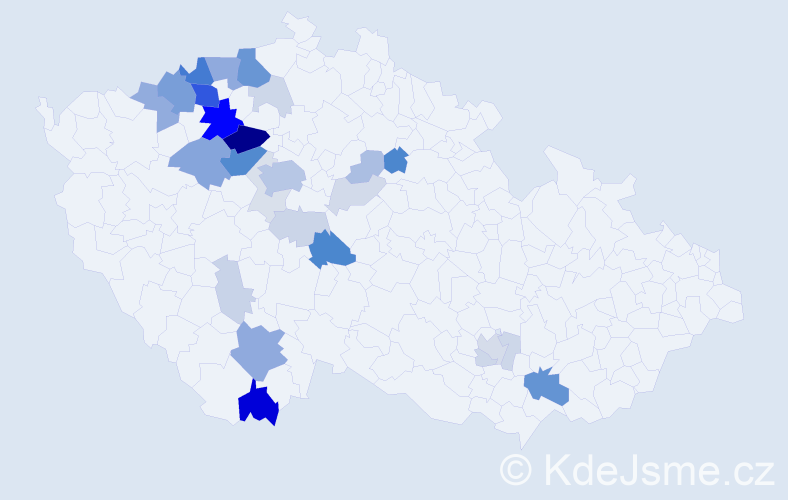 Příjmení: 'Vykouk', počet výskytů 111 v celé ČR