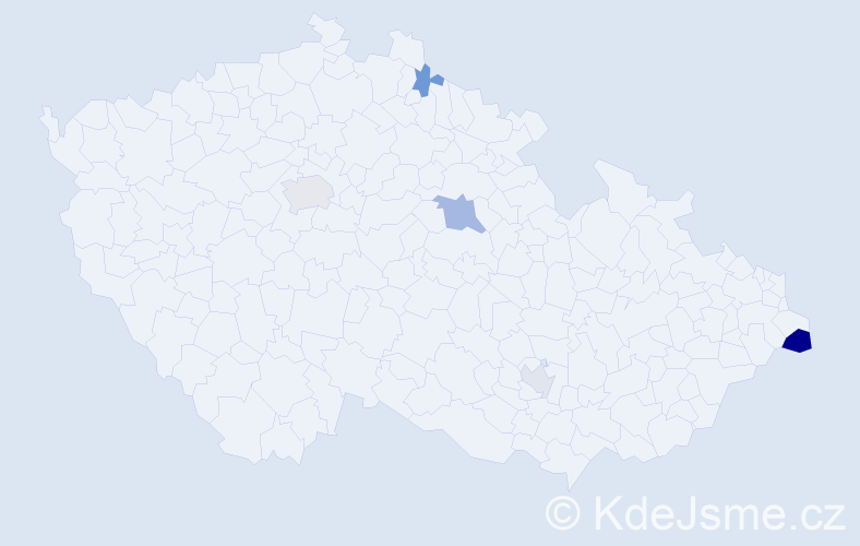 Příjmení: 'Kozerová', počet výskytů 9 v celé ČR