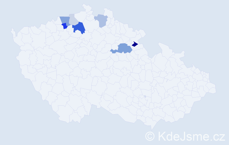 Příjmení: 'Kohlertová', počet výskytů 19 v celé ČR