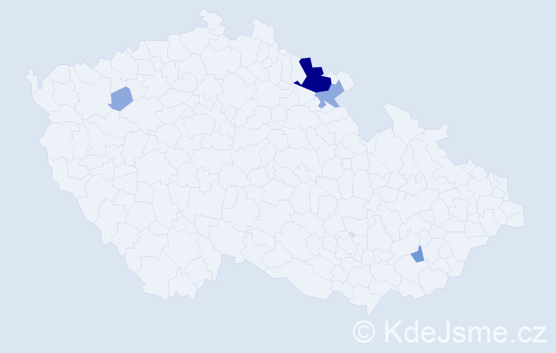 Příjmení: 'Sapár', počet výskytů 10 v celé ČR