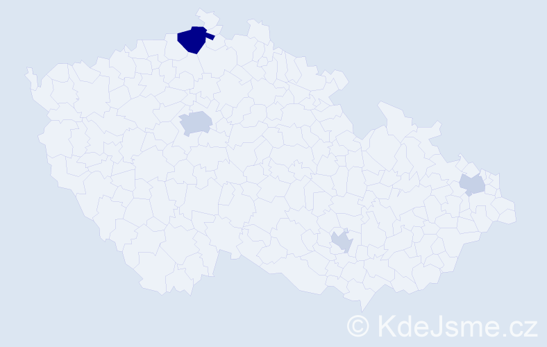 Příjmení: 'Kaye', počet výskytů 9 v celé ČR