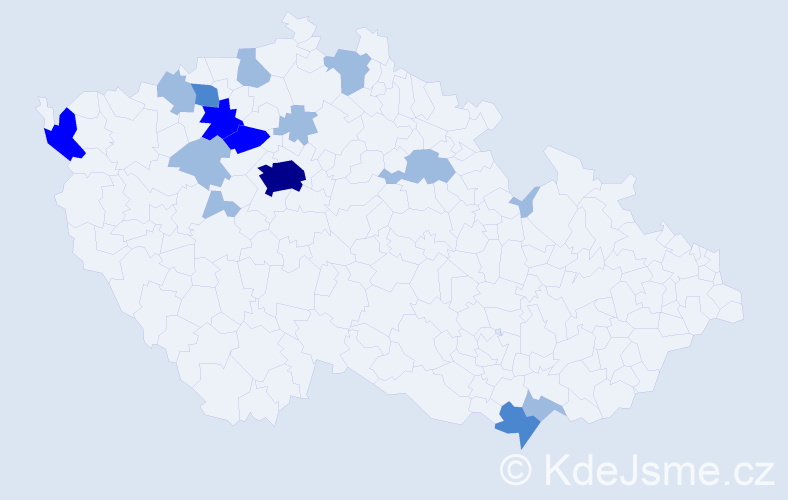 Příjmení: 'Laxa', počet výskytů 26 v celé ČR