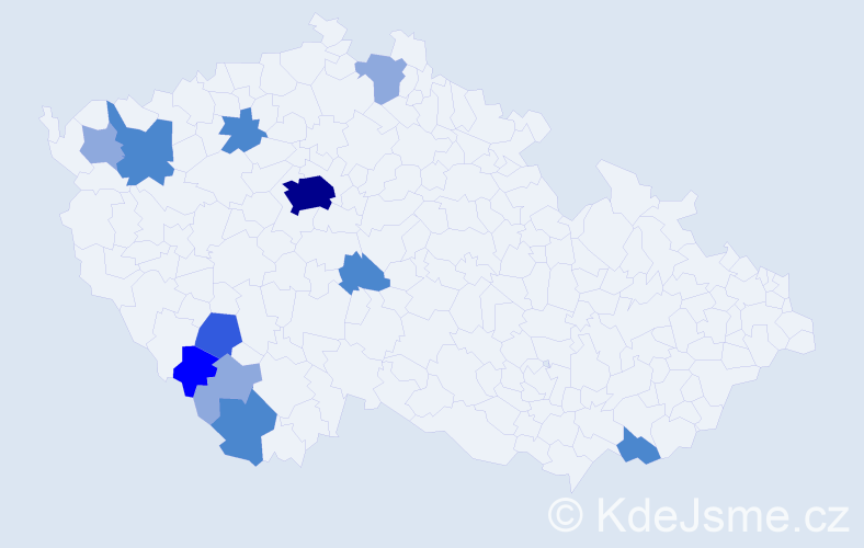 Příjmení: 'Suchlová', počet výskytů 25 v celé ČR