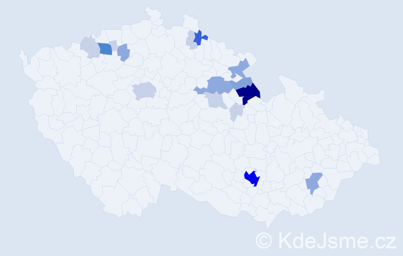 Příjmení: 'Kinzel', počet výskytů 53 v celé ČR