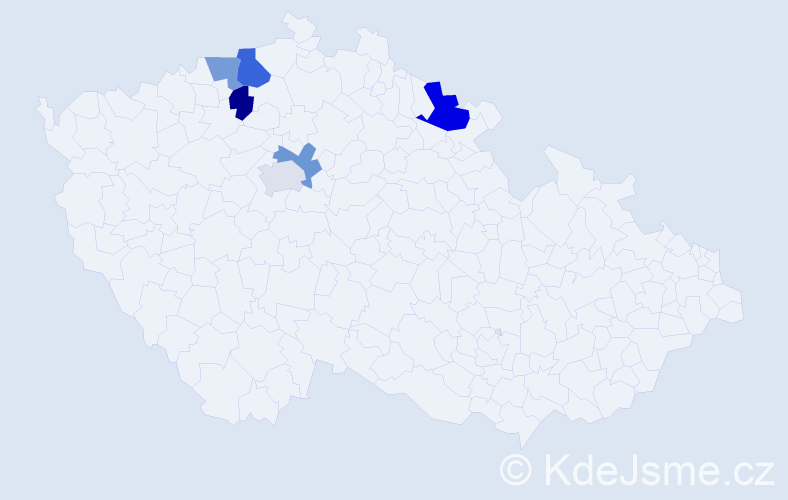 Příjmení: 'Lendvay', počet výskytů 8 v celé ČR