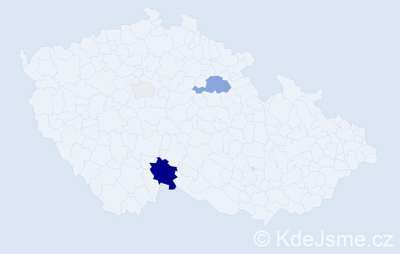 Příjmení: 'Pevala', počet výskytů 10 v celé ČR