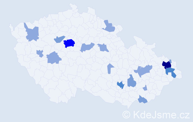 Příjmení: 'Babjak', počet výskytů 35 v celé ČR