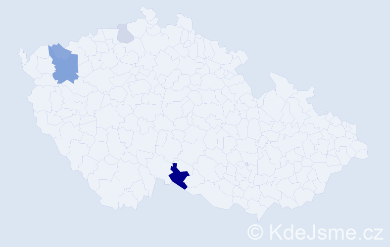 Příjmení: 'Raď', počet výskytů 8 v celé ČR