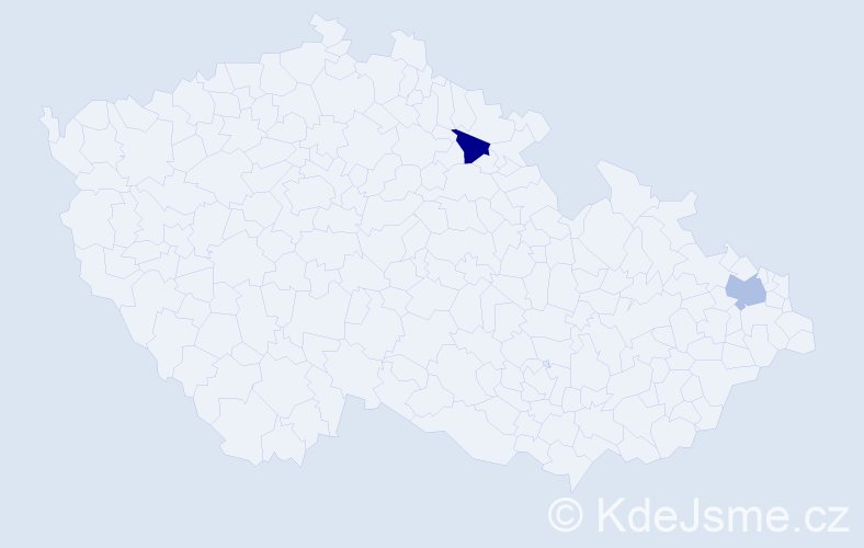 Příjmení: 'Daghari', počet výskytů 2 v celé ČR