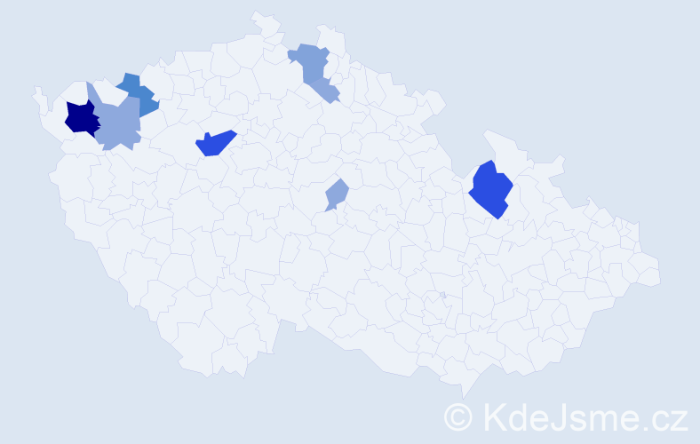 Příjmení: 'Lichnerová', počet výskytů 27 v celé ČR