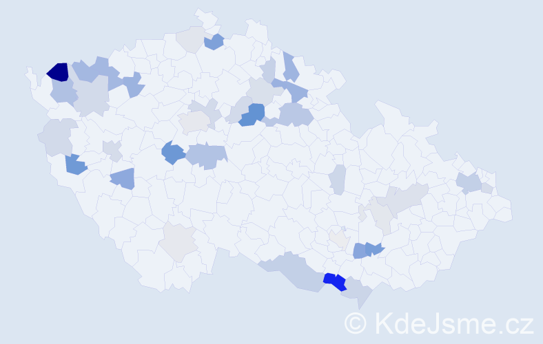 Příjmení: 'Karbulová', počet výskytů 93 v celé ČR