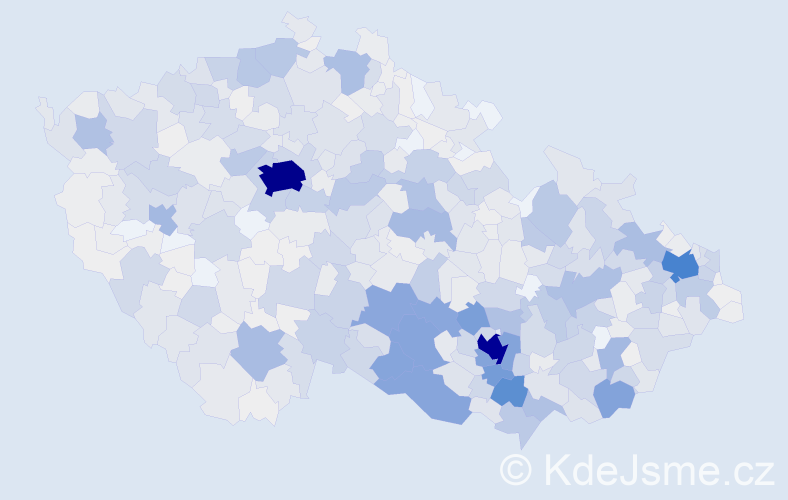 Příjmení: 'Urbánková', počet výskytů 3718 v celé ČR