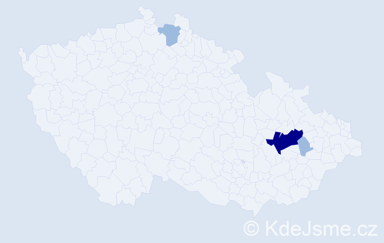 Příjmení: 'Lanerová', počet výskytů 6 v celé ČR
