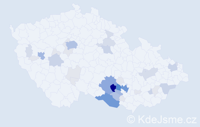 Příjmení: 'Řezaninová', počet výskytů 154 v celé ČR
