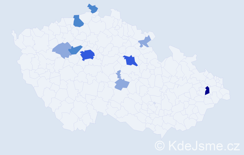 Příjmení: 'Čambál', počet výskytů 20 v celé ČR