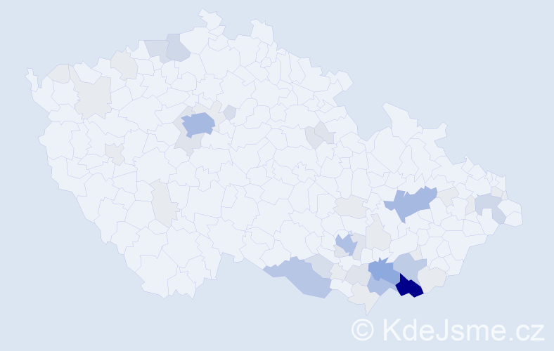 Příjmení: 'Vajčnerová', počet výskytů 162 v celé ČR