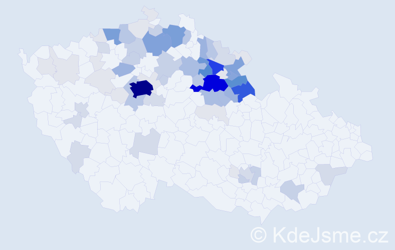 Příjmení: 'Flégl', počet výskytů 303 v celé ČR