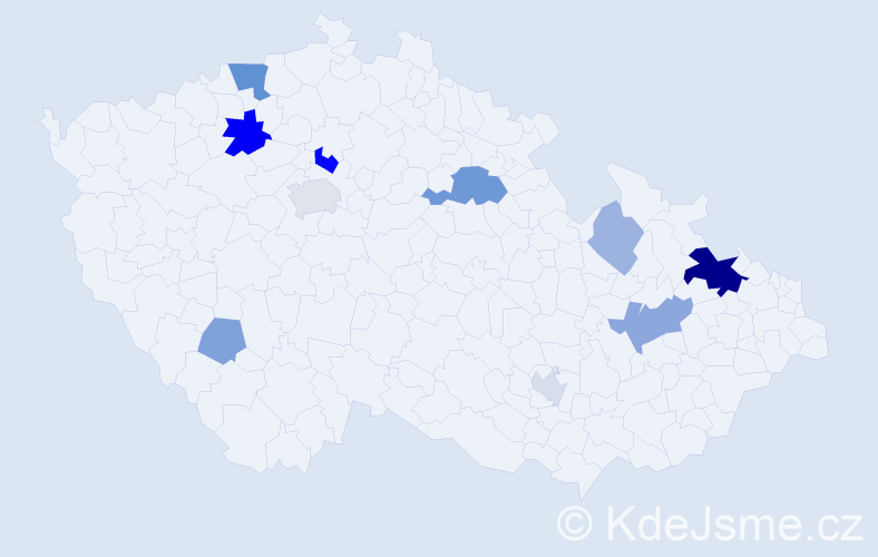 Příjmení: 'Peiker', počet výskytů 25 v celé ČR
