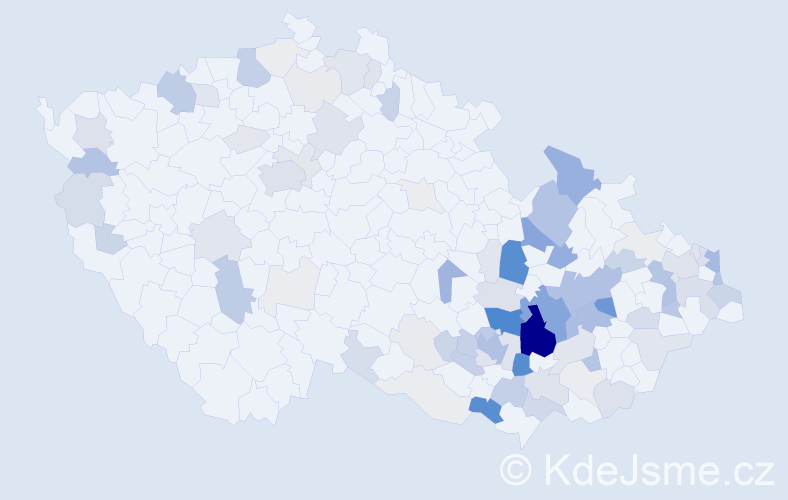 Příjmení: 'Pliska', počet výskytů 364 v celé ČR
