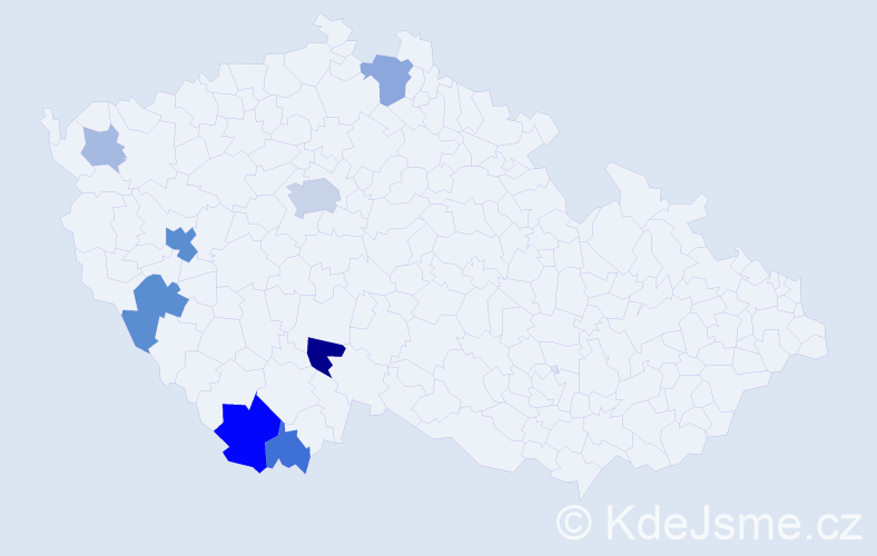 Příjmení: 'Helm', počet výskytů 21 v celé ČR