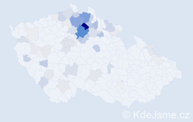 Příjmení: 'Prskavec', počet výskytů 172 v celé ČR